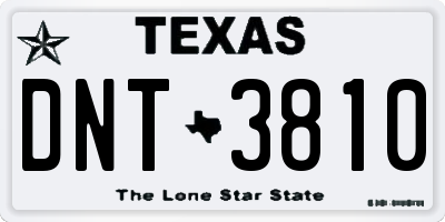 TX license plate DNT3810