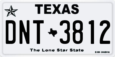 TX license plate DNT3812