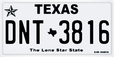 TX license plate DNT3816