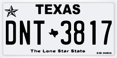TX license plate DNT3817