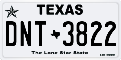 TX license plate DNT3822