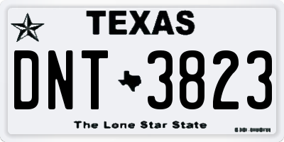 TX license plate DNT3823