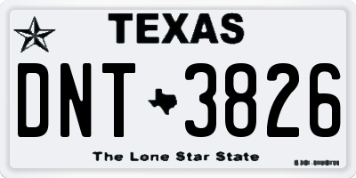 TX license plate DNT3826