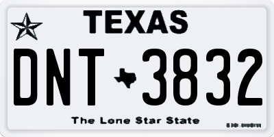TX license plate DNT3832