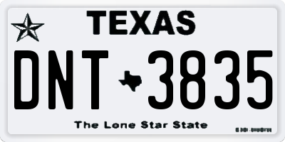 TX license plate DNT3835