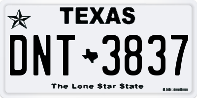 TX license plate DNT3837