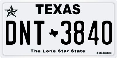 TX license plate DNT3840