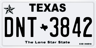TX license plate DNT3842