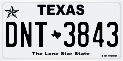 TX license plate DNT3843
