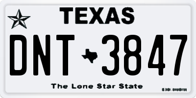TX license plate DNT3847