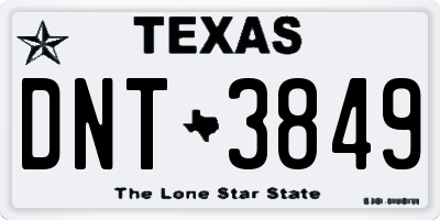 TX license plate DNT3849