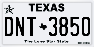 TX license plate DNT3850