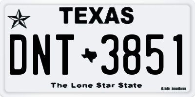 TX license plate DNT3851