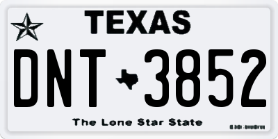 TX license plate DNT3852