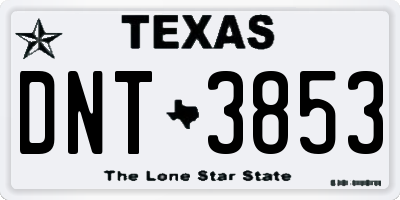 TX license plate DNT3853