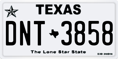 TX license plate DNT3858