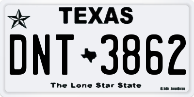 TX license plate DNT3862