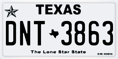 TX license plate DNT3863