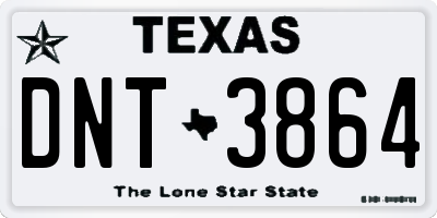 TX license plate DNT3864