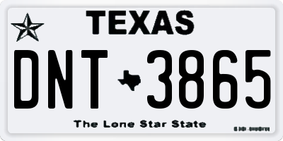 TX license plate DNT3865