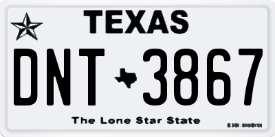TX license plate DNT3867