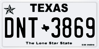 TX license plate DNT3869