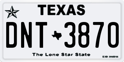 TX license plate DNT3870