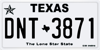 TX license plate DNT3871