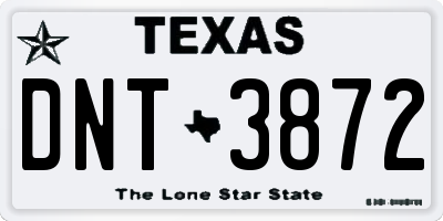TX license plate DNT3872