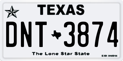 TX license plate DNT3874