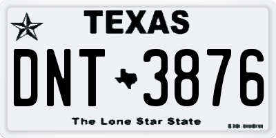 TX license plate DNT3876