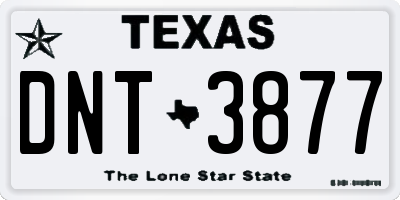 TX license plate DNT3877