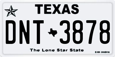 TX license plate DNT3878