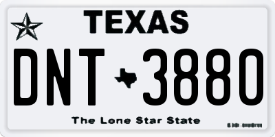 TX license plate DNT3880