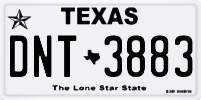TX license plate DNT3883