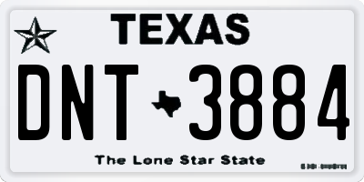 TX license plate DNT3884