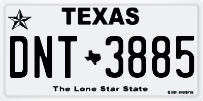 TX license plate DNT3885