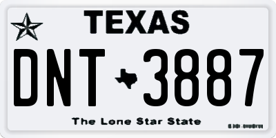TX license plate DNT3887