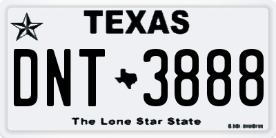 TX license plate DNT3888