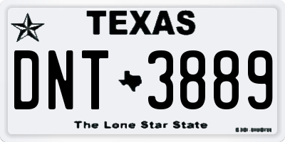 TX license plate DNT3889