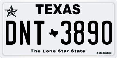 TX license plate DNT3890
