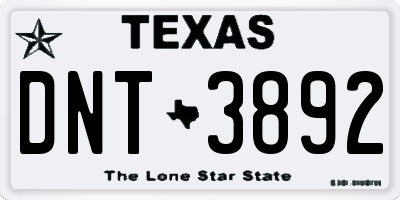 TX license plate DNT3892