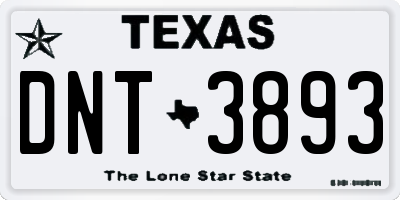 TX license plate DNT3893
