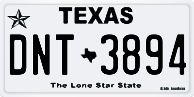 TX license plate DNT3894