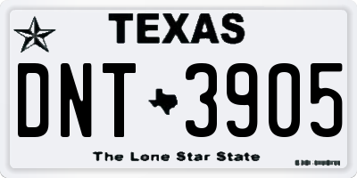 TX license plate DNT3905