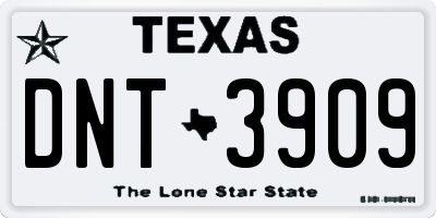 TX license plate DNT3909