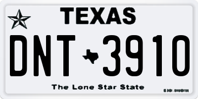 TX license plate DNT3910