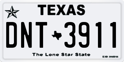 TX license plate DNT3911