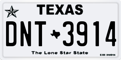 TX license plate DNT3914