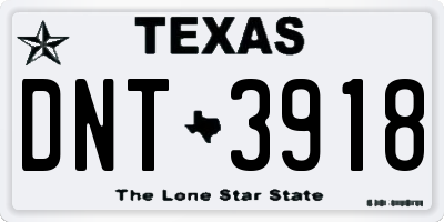 TX license plate DNT3918